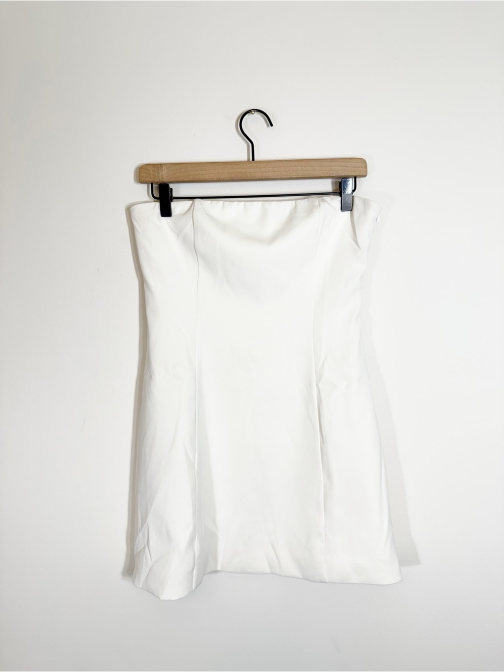 Peppermayo Della Strapless Mini Dress White Satin Size 6 - Picture 4 of 6